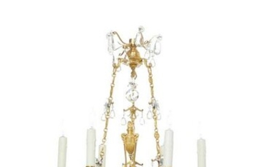 A North European gilt bronze & glass chandelier