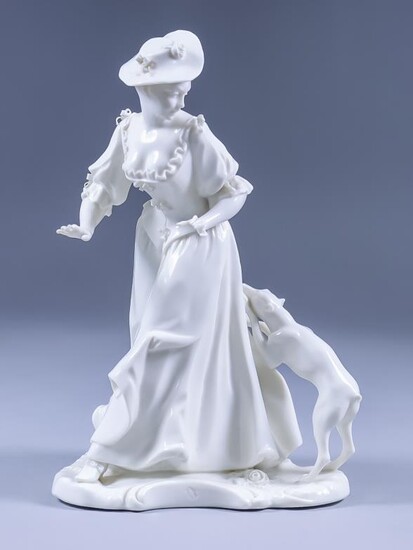 A Nymphenburg White Porcelain Figure, 20th Century - "Lady...