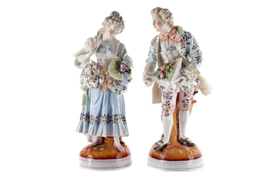A PAIR OF LATE 19TH CENTURY GERMAN FIGURES ALONG WITH A RUSSIAN FIGURE
