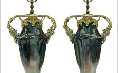A Pair of French Art Nouveau Table Lamps.