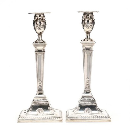 A Pair of George III Silver Candlesticks, John Winter & Co.
