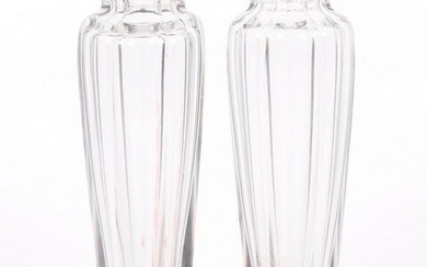 A Pair of Vintage Cartier Sterling Crystal Vases