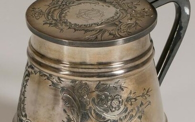 A RUSSIAN SILVER TANKARD MOSCOW C. 1900