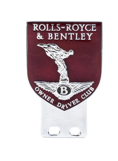 A 'Rolls-Royce & Bentley Owner Driver Club' enamelled car badge