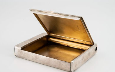 A Silver and Parcel Gilt Cigarette Case with Matches Compartment, Russia, Saint Petersburg, 1882-1899
