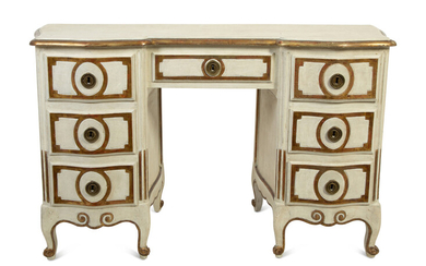 A Venetian Style Painted and Parcel Gilt Dressing Table