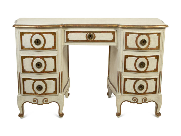 A Venetian Style Painted and Parcel Gilt Dressing Table
