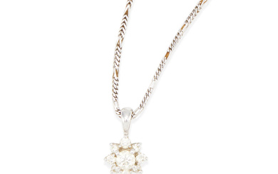 A WHITE GOLD AND DIAMOND NECKLACE