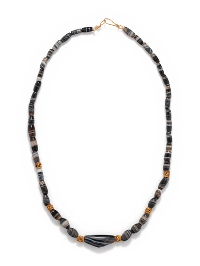A Western Asiatic Agate and Gold Bead Necklace