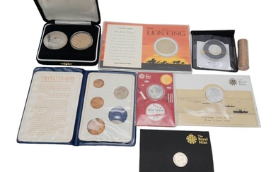 A collection of commemorative coins in proof or uncirculated...