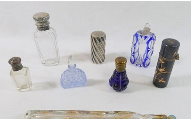 A collection of eight 19th century scent bottles, comprised ...