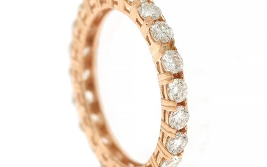 A diamond eternity ring set with numerous brilliant-cut diamonds totalling app. 1.75 ct., mounted in 14k gold. Size 55.