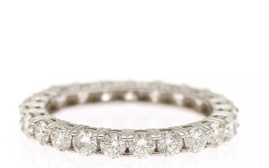 A diamond eternity ring set with numerous brilliant-cut diamonds totalling app. 1.75 ct., mounted in 18k white gold. Size 53.