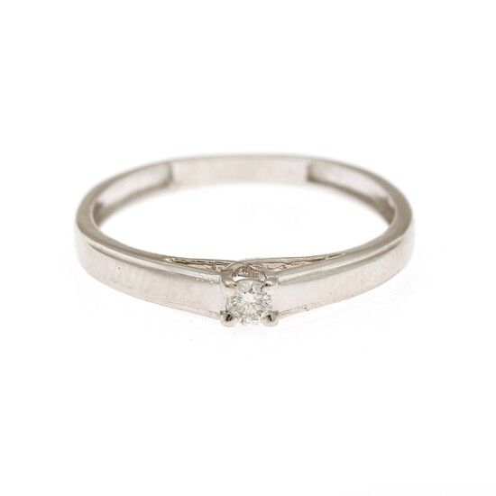 A diamond solitaire ring set with a brilliant-cut diamond weighing app. 0.06 ct., mounted in 14k white gold. Size 52.
