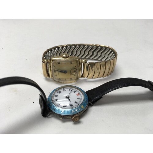 A gents Hamilton wrist watch and a ladies Guilloche enamel o...