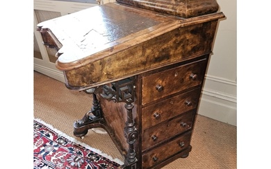 A good 19th Century Walnut Davenport with graduated drawer s...