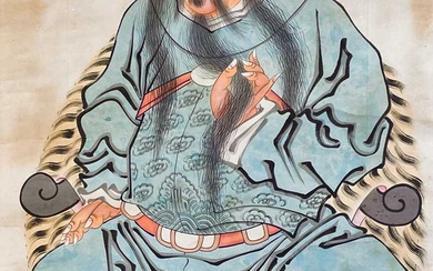 A large Chinese painted scroll, early 20th century.