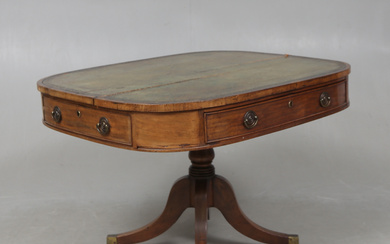 A mahogany English library table, early 19th century.
