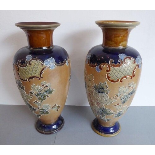 A matched pair of late 19th century Royal Doulton stoneware ...