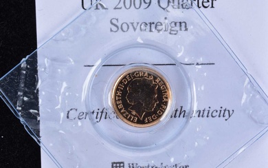 A modern Elizabeth II Gold Quarter Sovereign