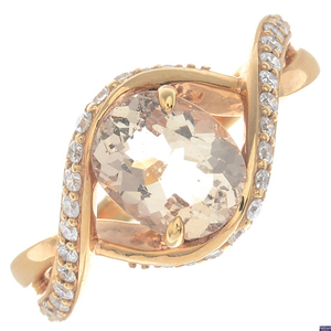 A morganite and diamond dress ring. Morganite