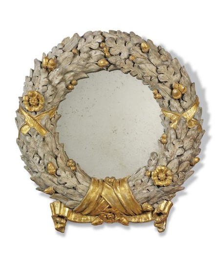 A pair of French parcel-gilt and composition wall mirrors, 20th century