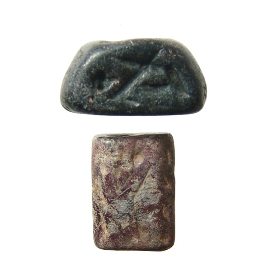 A pair of Levantine stone stamp seals