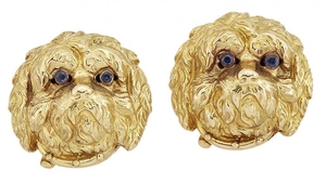 A pair of novelty dogs head earrings,...