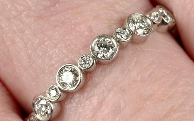 A platinum diamond 'Jazz' full eternity ring, by Tiffany & Co.Estimated total diamond weight 0.70ct