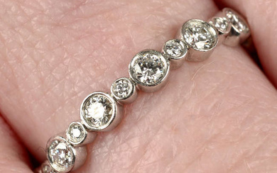 A platinum diamond 'Jazz' full eternity ring, by Tiffany & Co.