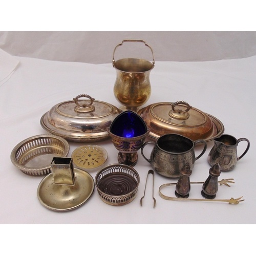 A quantity of silver plate to include entr?e dishes and cove...