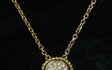 A rose gold diamond set quatrefoil pendant