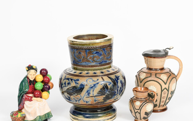 A salt-glaze stoneware vase probably Fulham Pottery