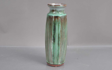 A scarce 'Llangollen Pottery' 'Antares' pattern mid-century modern style vase