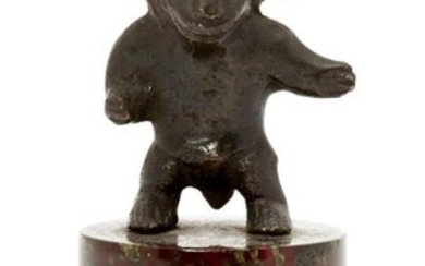 A small bronze figure of a mouse,...