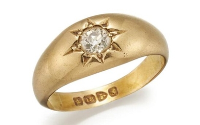 AN 18 CARAT GOLD AND DIAMOND RING, hallmarked Chester