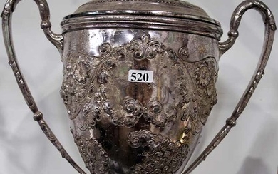 AN ENGLISH SILVER PLATED URN
