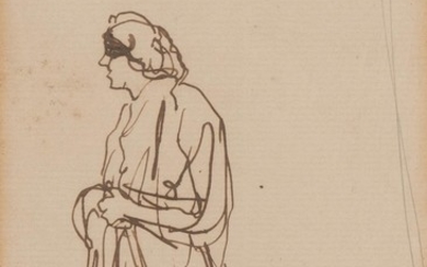 AUGUSTUS JOHN (British, 1878-1961) Figure Study ink on paper