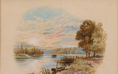 After Myles Birket Foster At Sonning on Thames, bears monogr...