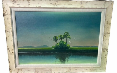Al Black Florida Highwayman Oil Painting on Board Water