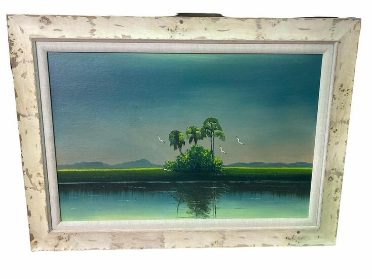 Al Black Florida Highwayman Oil Painting on Board Water