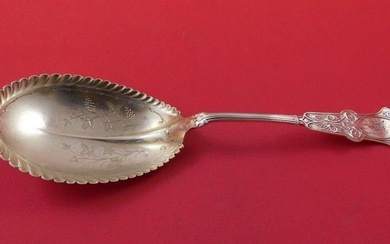 Alhambra by Whiting Sterling Silver Berry Spoon with Roses Grapes Leaves BC 9"