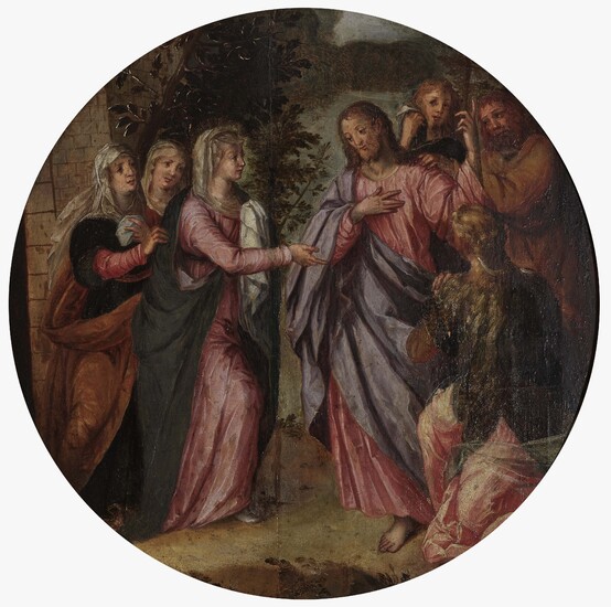Allemandc. 1600 Adieu du Christ par Maria Au verso, ancienne découpe de catalogue, ancienne attribution...