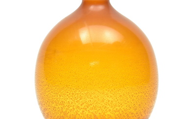 Amber glass "Serica" vase (no.6) with crackle, design...