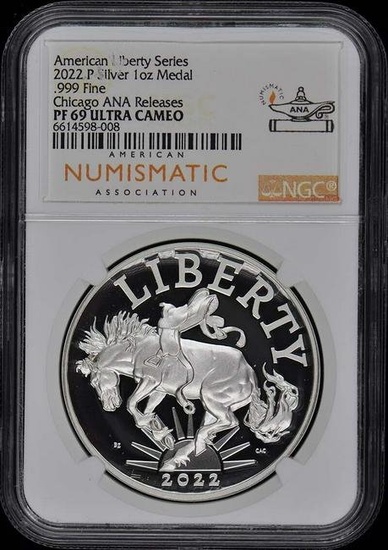 American Liberty Series 2022 sliver 1oz Medal PF69 With Signed Box