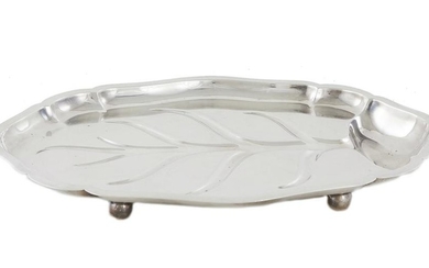 American silver well-and-tree platter, International