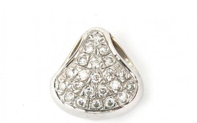An 18 karat white gold diamond pendant. A drop shaped design pavé set with brilliant cut diamonds, in total ca. 0.35 ct. Gross weight: 4.6 g.