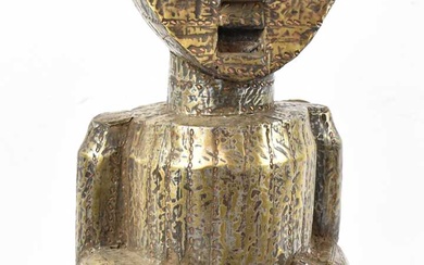 An Ambété Mbété, Gabon, brass applied and copper details reliquary...