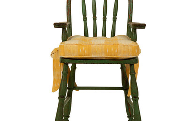 An American Painted Windsor Child's High Chair