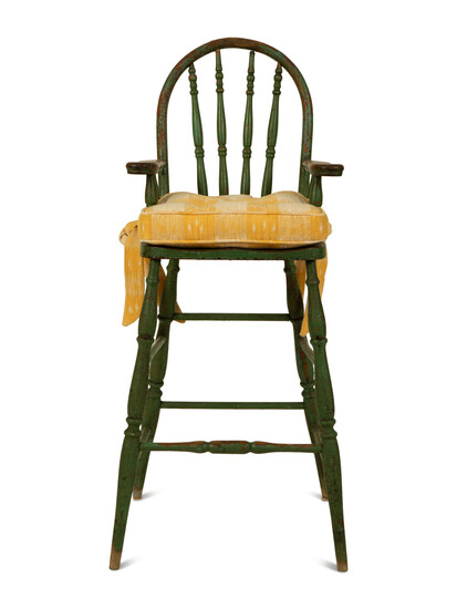 An American Painted Windsor Child's High Chair
